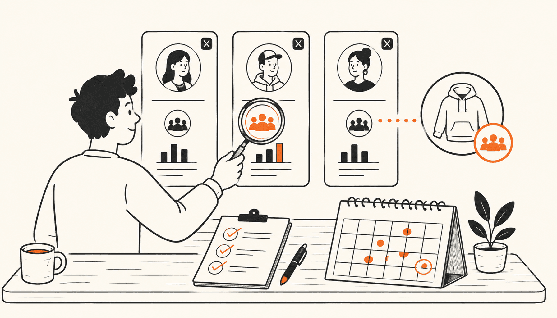 Founder comparing creator profiles against an audience and product