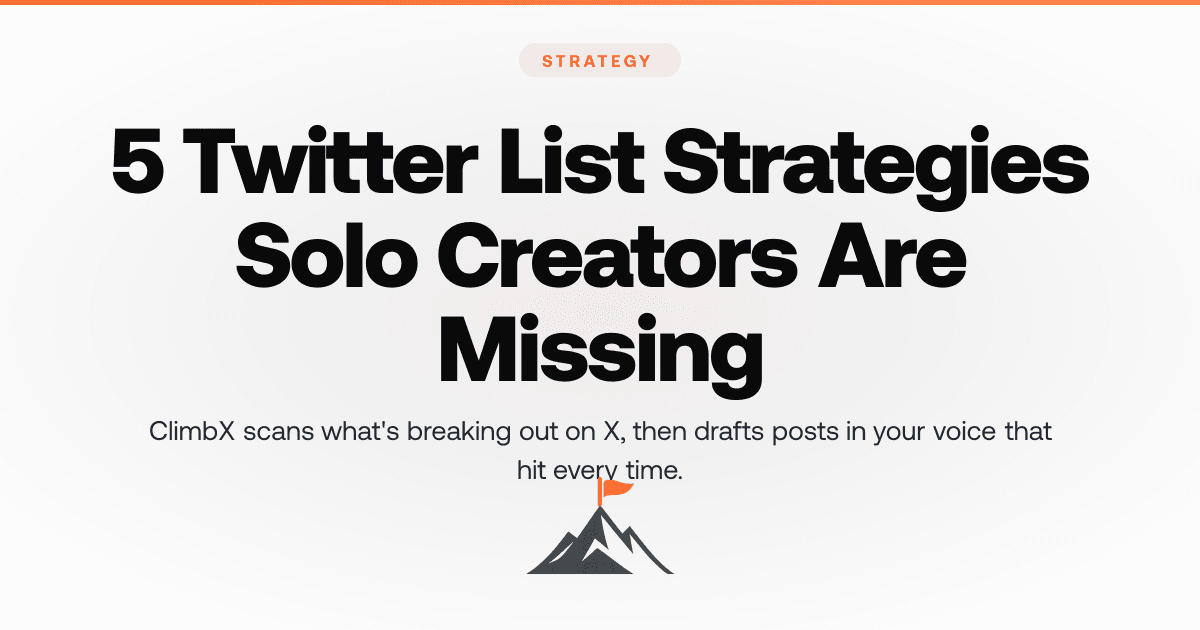 5 Twitter List Strategies Solo Creators Are Missing