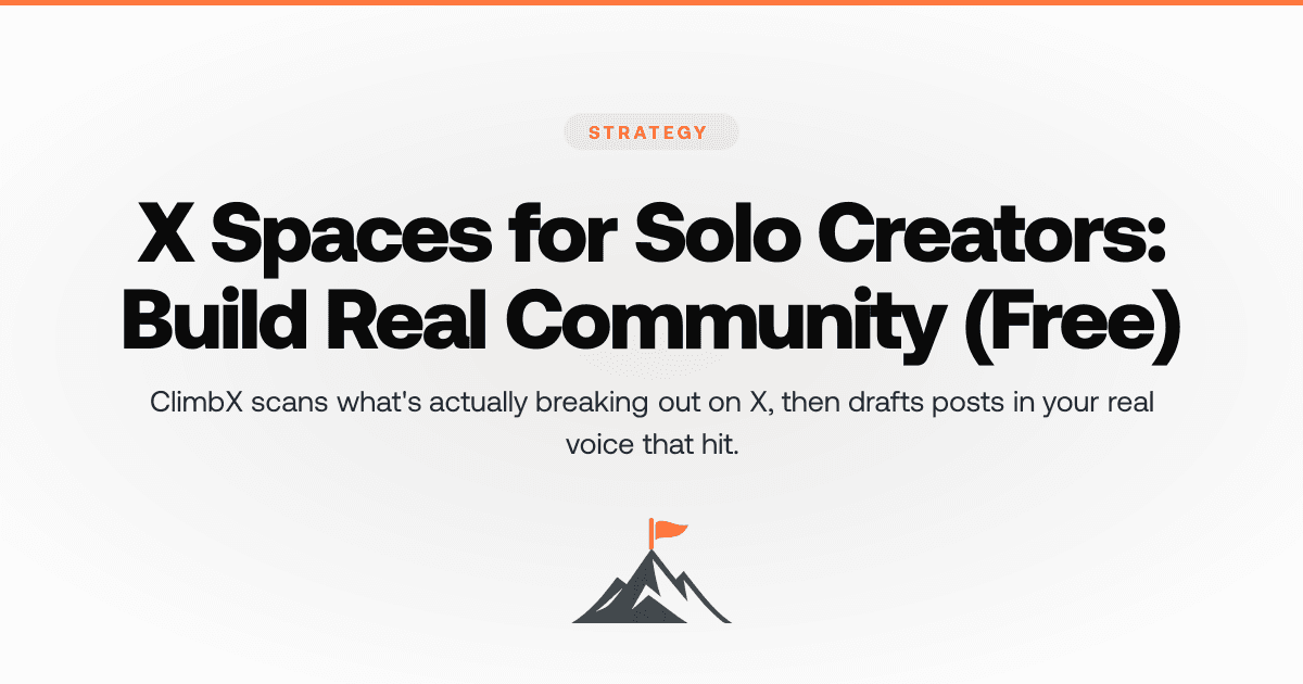 X Spaces for Solo Creators: Build Real Community (Free)
