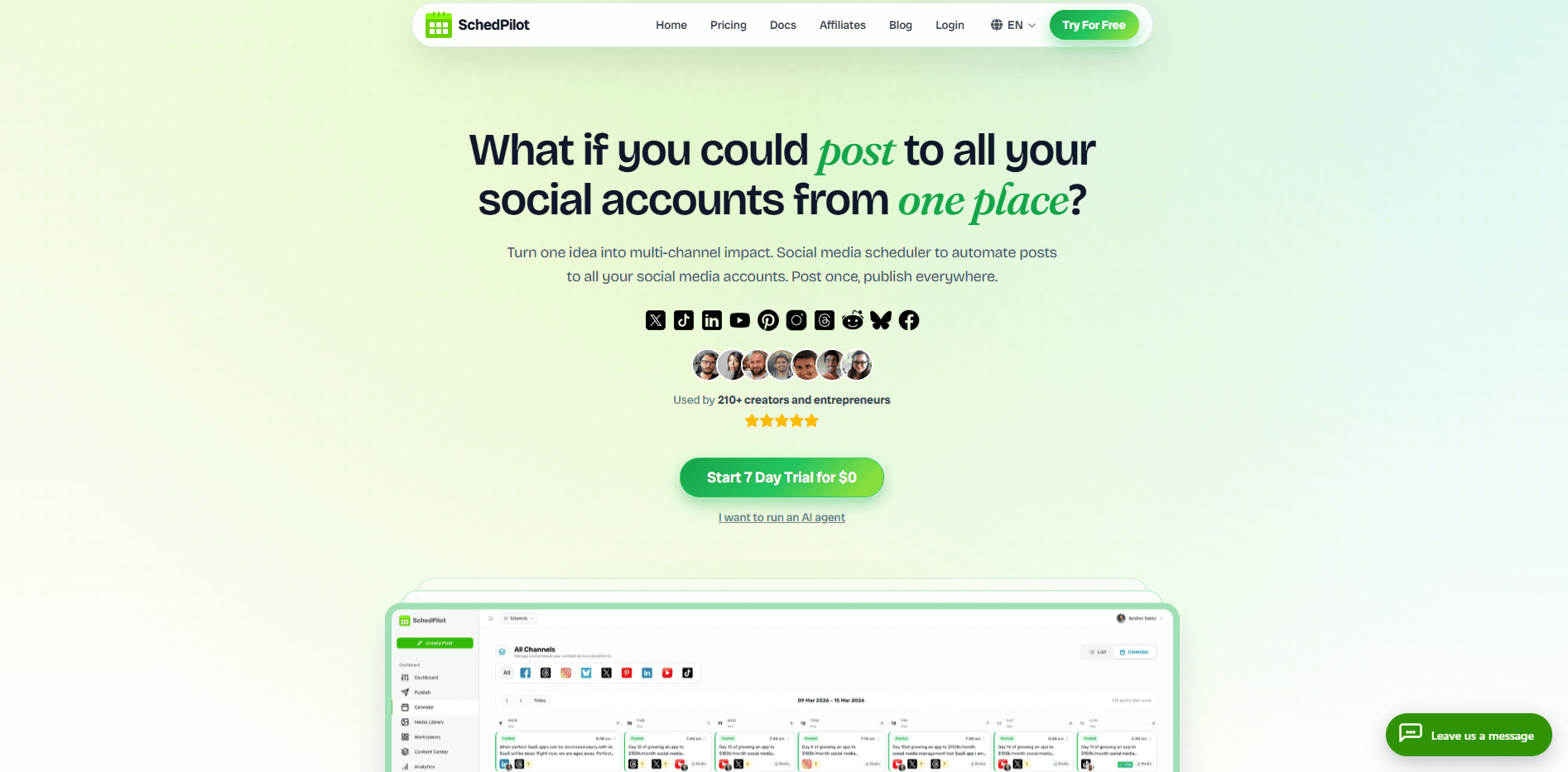 SchedPilot homepage screenshot