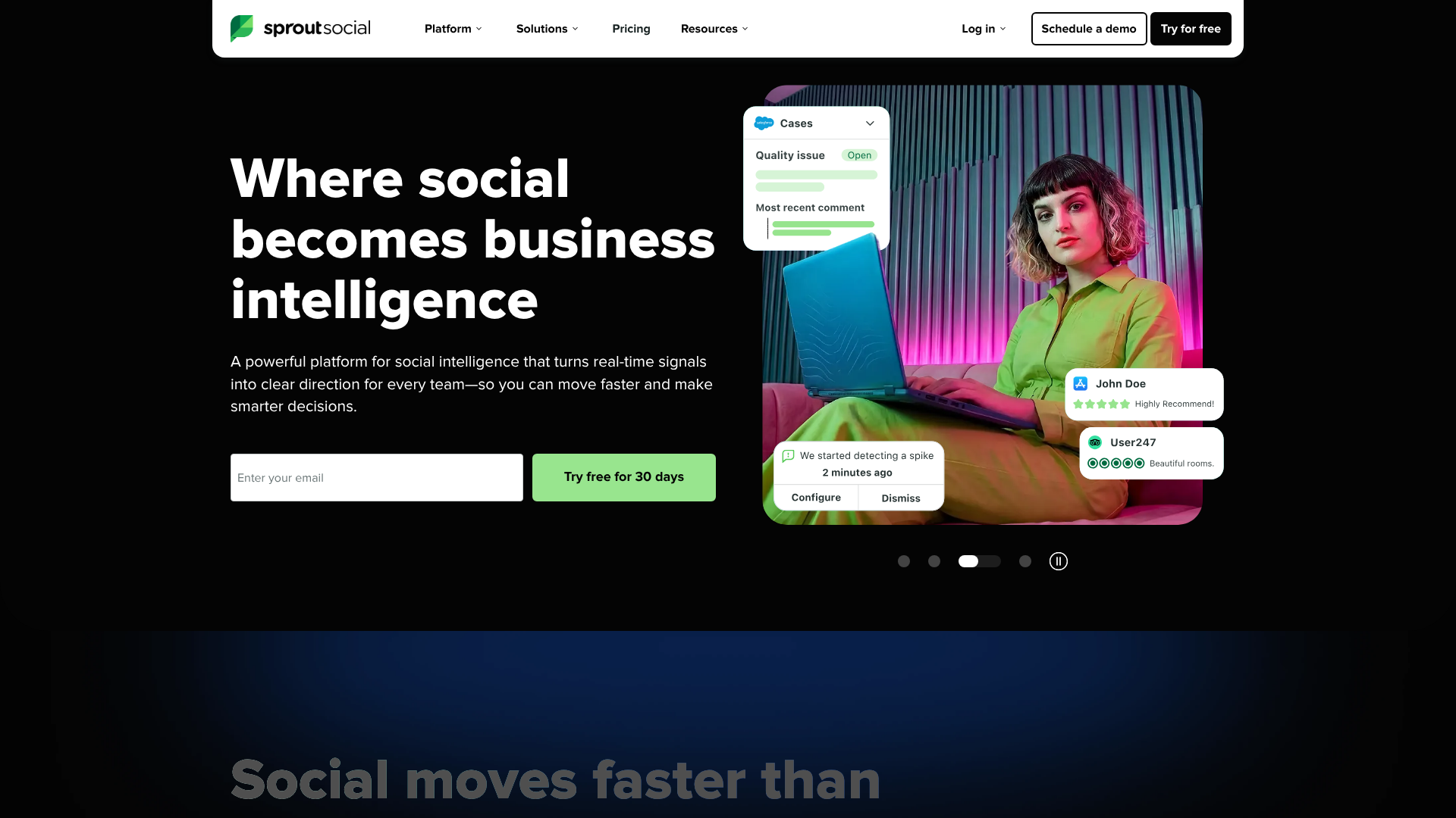 Sprout Social homepage screenshot