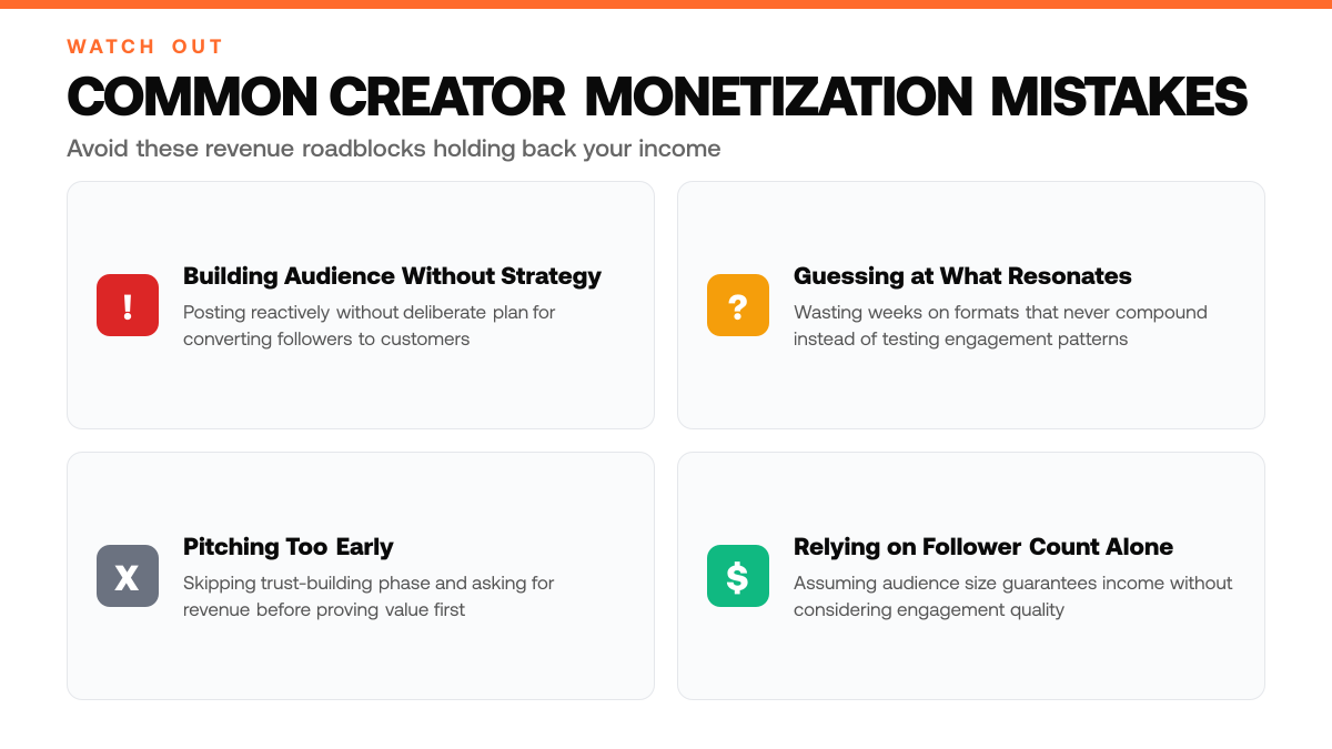 From Twitter Followers to First Sale: Revenue Roadmap, warning-callouts