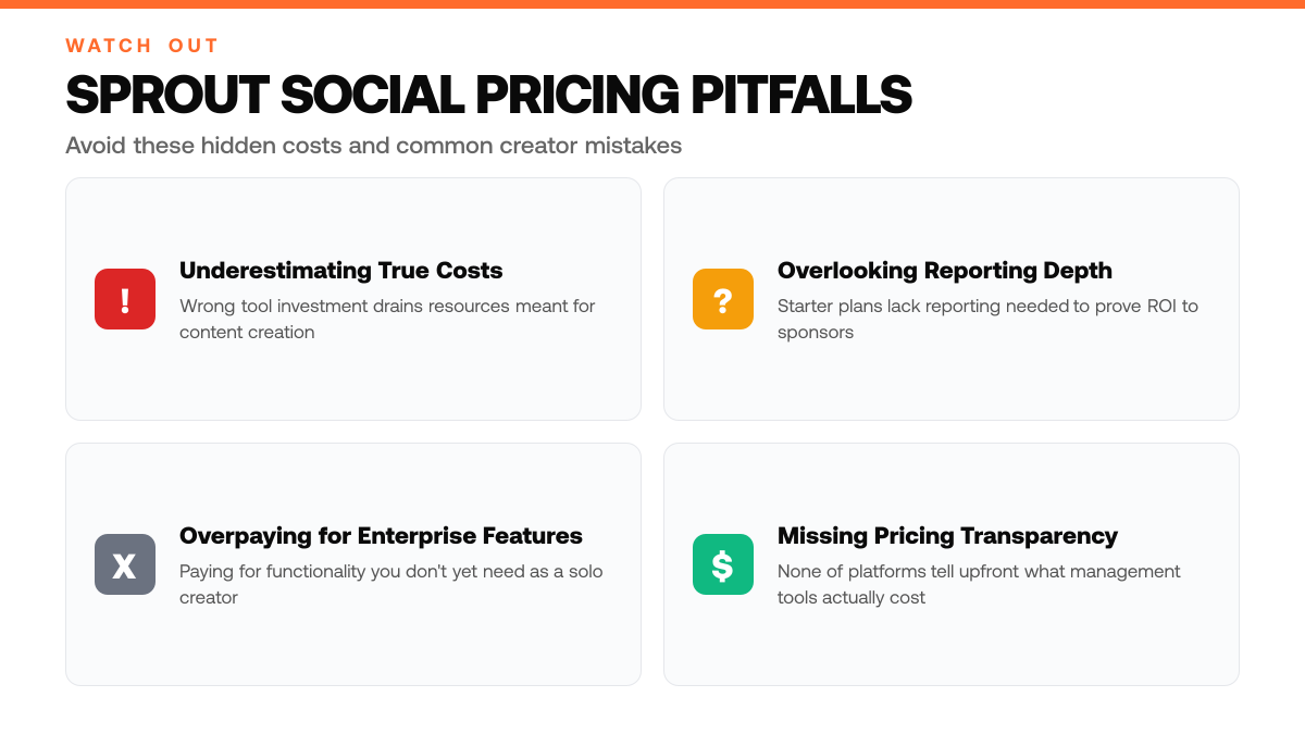 Sprout Social Pricing 2026: What You'll Actually Pay, warning-callouts