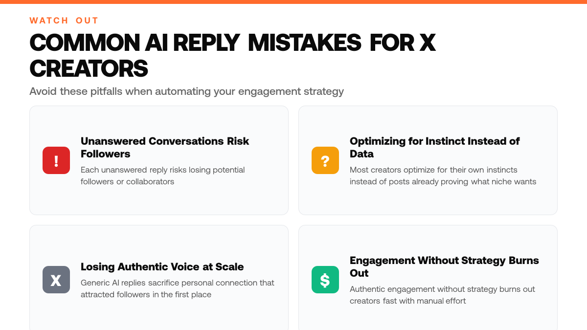 AI Reply Strategy for X Growth (2026), warning-callouts